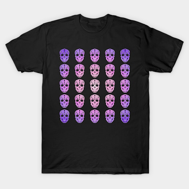 Repetition Pattern Pink/Purple Sugar Skulls T-Shirt by Designs_by_KC